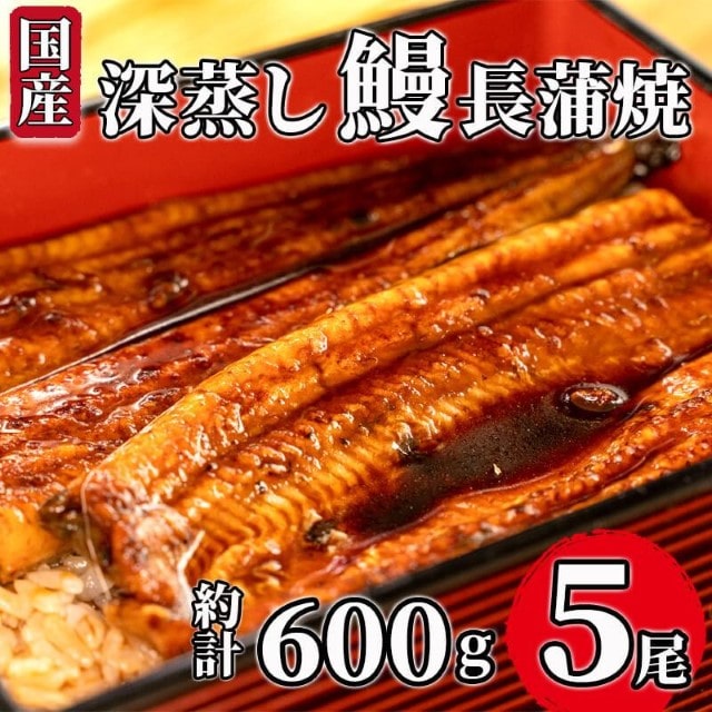 うなぎ 蒲焼 国産 5尾 漁協オリジナル 深蒸し 蒲焼き たれ付き 1尾 約120g ~ 130g