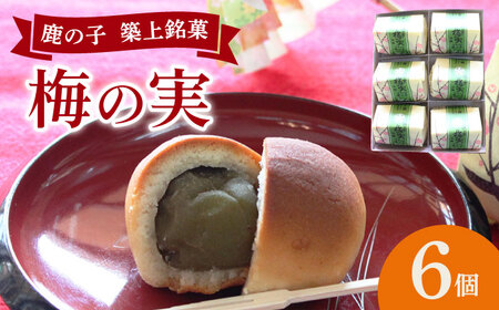 【老舗の菓子屋】築上銘菓「 梅の実 」6 個【有限会社 御菓子司 鹿の子】 [ABAC015]