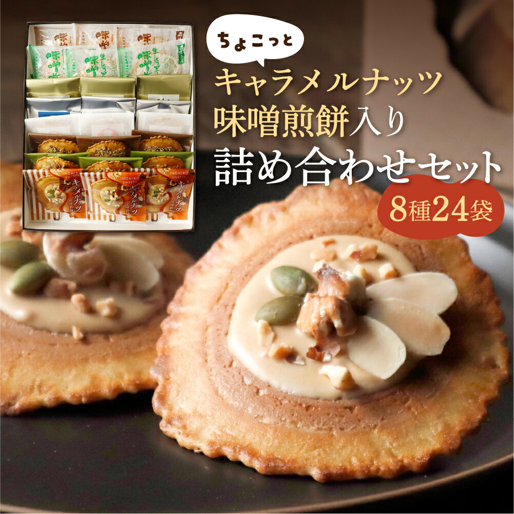 【ふるさと納税】【季節限定 9〜4月発送】味噌煎餅詰め合わせ（8種類24袋）ちょこっとキャラメルナッツ味噌煎餅入りセット 飛騨 井之廣製菓舗 お菓子 ギフト 煎餅 無添加 和菓子 せんべい[Q1736]