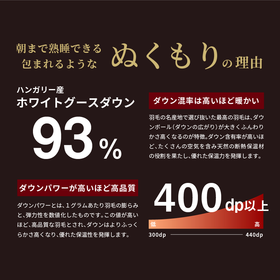 羽毛布団 夏用肌布団 ハンガリー産グース93％（ダブル）【創業100年】羽毛肌掛けふとん 掛け布団 ダブル