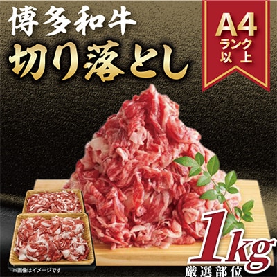 【毎月定期便】【A4～A5】博多和牛切り落とし 1kg(500g×2パック)全6回【配送不可地域：離島】【4002153】