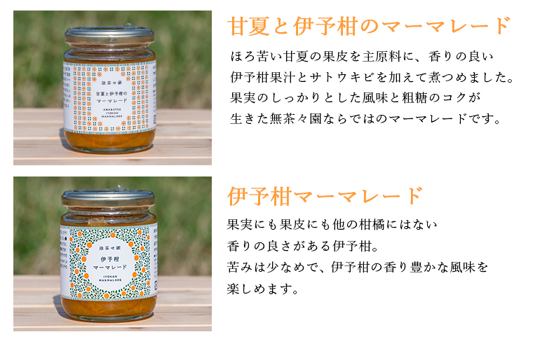 ＜無茶々園 ジュース 720ml×2本・マーマレード2種セット＞ 果物 温州みかん 伊予柑 甘夏 オレンジ ミカン 蜜柑 柑橘 フルーツ ジャム 果実飲料 ドリンク 飲んで応援 特産品 贈答用 愛媛県