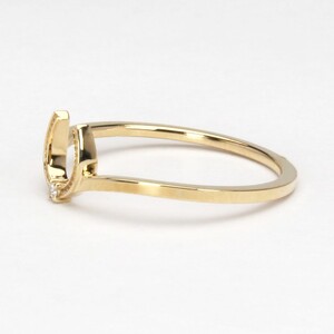 ホースシュー 馬蹄 ダイヤモンド リング k18 イエローゴールド製 drmcf13d