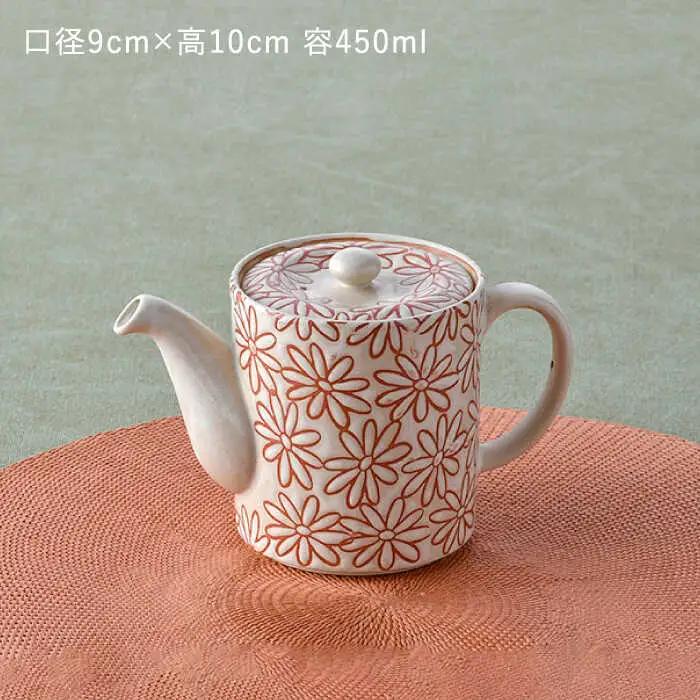 【波佐見焼】撥水花散らし  花柄 筒形 ティーポット 白 食器 皿 【長十郎窯】 [AE55] 波佐見焼
