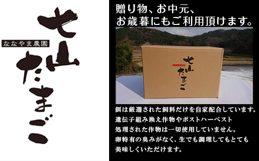 放し飼い！七山たまご 60個箱 (Ｍ~Ｌサイズ相当) 玉子 生卵 鶏卵 佐賀県唐津産