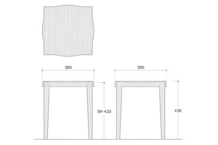 No.250 【家具蔵】スツール　ゼン　サペリ材