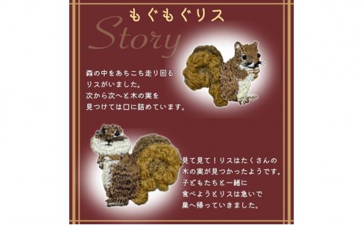 おはなし靴下 ギフトボックス リス レディース グリーン