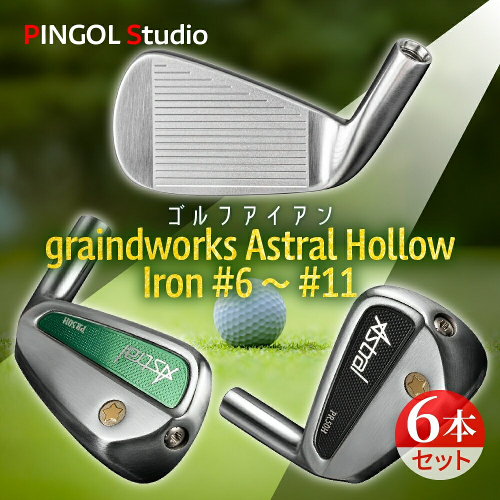 【 ふるさと納税 】 PINGOL Studio ゴルフ アイアン graindworks Astral Hollow Iron #6～#11 6本セット ゴルフクラブ ゴルフ用品 ゴルフグッズ スポーツ スポーツ用品 アイアンセット 中空構造 スイートスポット オーダーメイド 送料無料 千葉県 我孫子市