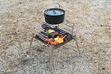 組立式焚き火台(焚火台) グリルセット[UCCHI’S] キャンプ用品 焚火台 アウトドア用品 BBQ バーベキュー用焚き火台（焚火台）ステンレス焚き火台 ソロキャンプ焚火台 【074P002】