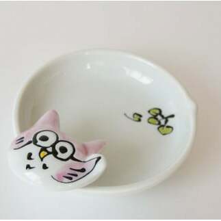 【訳あり】スチームメイト(白）＆手描きの動物お玉たて（ふくろう） 東洋セラミックス A10-168_イメージ3