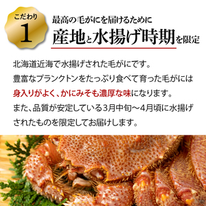前浜ゆで毛がに 姿(約500～550g×2尾)2～4人前