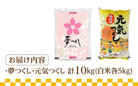 【令和5年産】福岡県産米食べ比べ「夢つくし」と「元気つくし」セット 白米 計10kg《築上町》【株式会社ゼロプラス】[ABDD013] お米おすすめ お米定番 お米人気 お米お取り寄せ 美味しいお米 