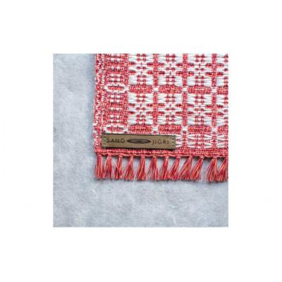 ふるさと納税 丸森町 佐野地織 敷物 2枚セット(色味:茜×白) |  | 01