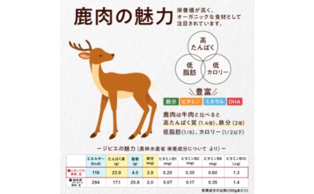 長野県産 軽井沢鹿工房 愛犬用 鹿肉ジャーキー 120g(ももスライスジャーキー) ペット ドッグ フード 信州産 無添加 オーガニック 低カロリー 低脂肪 栄養価 小型犬 大型犬 素材 そのまま 食