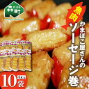 【ふるさと納税】「かまぼこ屋さんの魚肉ソーセージ巻 」 4本入×10袋 ＜いなみ食品工業＞お惣菜 いか すり身 ゲソ 揚げ物 魚肉コロッケ mr1-0242