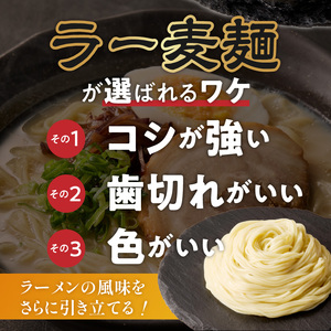 ラー麦麺の豚骨ラーメン5食_ラー麦麺 豚骨ラーメン 5食 こだわり 生麺 とんこつ ラーメン スープ 麺 コシ 強い 歯切れ 色 細麺 茹で時間 1分ほど 豚骨スープ ねぎ チャーシュー トッピング 