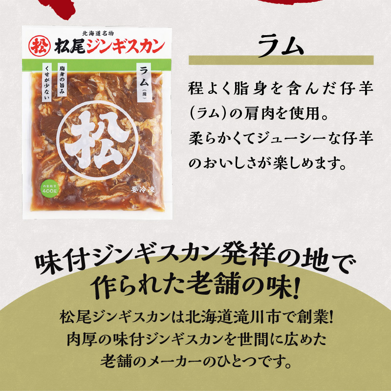 味付けラム 400g 3パック セット 仔羊 ラム ジンギスカン 味付 赤身_イメージ2