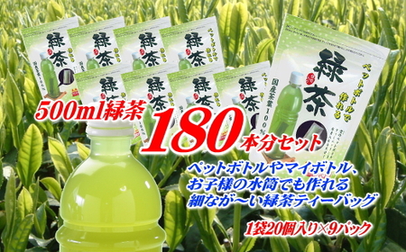 細なが～いアイデア緑茶ティーバッグ　500ｍｌ緑茶が180本作れるセット