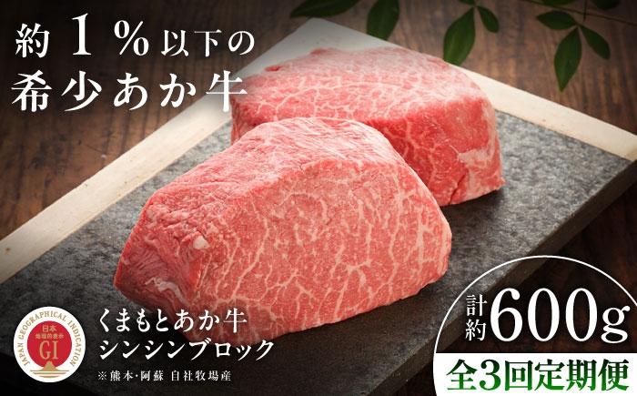 
            【全3回定期便】【GI認証】くまもとあか牛シンシンブロック 約300g×2枚 /  菊陽町 あかうし 熊本県 肉 にく niku ブランド 旨み くまもとあか牛 和牛 阿蘇 自然 自社牧場 直接 最高 上質 牛 牛肉 ぎゅうにく ぎゅう肉 冷凍 贅沢 ご褒美 九州 国産 GI 【有限会社 三協畜産】[BHAS075]
          