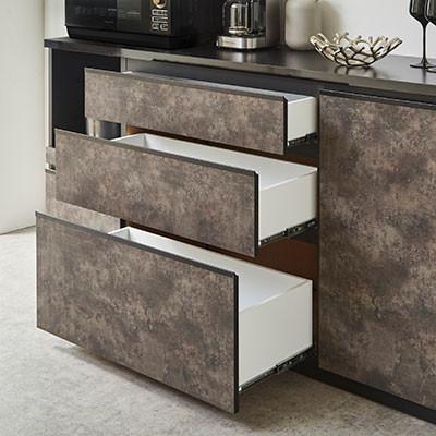 ふるさと納税 大川市 キッチンカウンター・レンジ台 アンサンブル 幅178.6【カラー:黒洛】 |  | 03