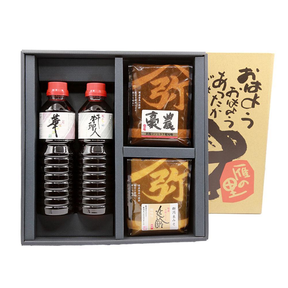 【ふるさと納税】蒲原だより（味噌2種・醤油2種セット）新潟県　調味料　味噌　みそ　醤油　糀　ギフト　発酵
