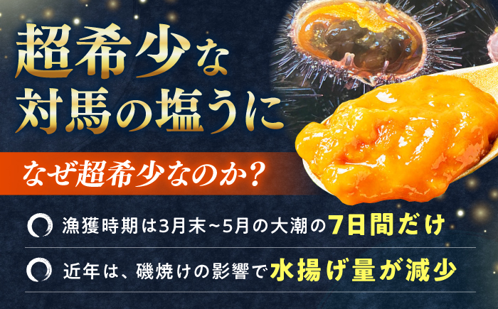 漁師の 塩ウニ 4本 《対馬市》 【漁昇丸水産】 うに 瓶 ビン 海鮮 冷凍 [WBU005]