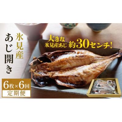 ふるさと納税 氷見市 【2ヵ月毎定期便】【訳あり】あじの干物(約30cm)6枚全6回