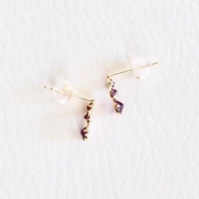 ふるさと納税 甲府市 【ジュエリー】K18 イエローゴールド ロードライトガーネット ピアス 保証書付 SIA-2744 |  | 02