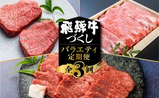 飛騨牛 定期便 3回お届け ステーキ 焼肉 赤身 霜降り すき焼き 牛肉 肉 和牛 国産 黒毛和牛 もも 肩ロース A4 以上 冷凍  [S572]
