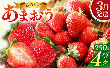 【3月発送】いちご 福岡県産あまおう約250g×4パック
