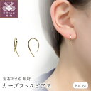 【ふるさと納税】 ピアス ジュエリー レディース アクセサリー K18 18金 イエローゴールド カーブ フック ピアス シンプル 大人 上品 ギフト プレゼント 巾着付 保証書付 k115-074