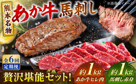 【全6回定期便】熊本の贅沢 あか牛 ヒレ肉 約1kg 赤身 馬刺し 約1kg 堪能セット ヒレ肉 ヒレ肉 ヒレ肉 ヒレ肉 ヒレ肉 [AYCB039]