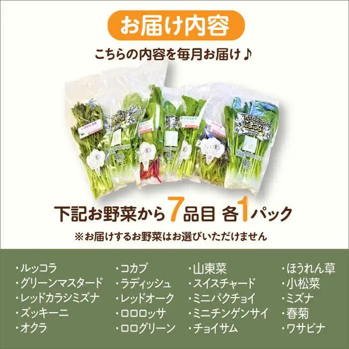 【全6回定期便】オーガニック サラダミニセット 7種×1パック / 佐賀県 / 株式会社サガンベジ [41ANCH005]