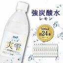 【ふるさと納税】【毎月定期便】サーフ　爽雫(ソーダ)強炭酸水レモン500ml×24本　1ケース　国産炭酸水 全6回_ 定期 定期便 炭酸 炭酸飲料 炭酸水 強炭酸 レモン 500ml 山梨県 山梨市 ふるさと 【4050653】