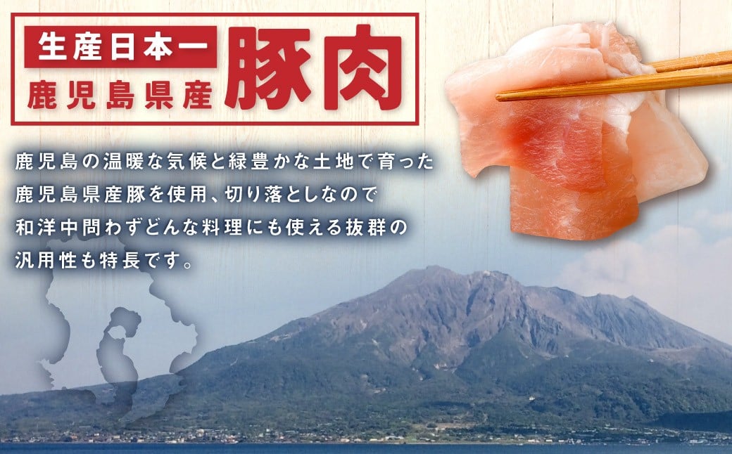 鹿児島県産 豚肉 切り落とし 合計4kg（500g×8パック）お肉 豚 肉 切り落とし肉 AS-891-0 【2026年2月上旬以降順次発送予定】