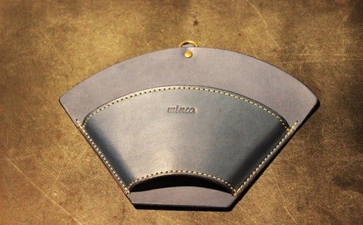 【minca】栃木レザーのコーヒーフィルターケース 自宅やキャンプシーンで ドリッパー のおともに/ブルー　653【日用品 人気 おすすめ 】