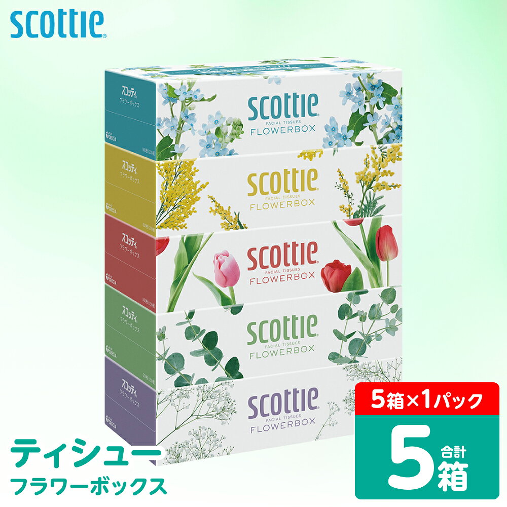 【ふるさと納税】【スコッティ】 ティシュー フラワーボックス 250組 5箱 ティッシュ 日用品 生活必需品 防災備蓄 ストック 備蓄 新生活 防災 消耗品 生活用品 日用消耗品 箱ティッシュ 送料無料