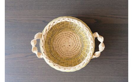 籐かごのみかんかご（グリーン系）[カラーラタン彩都] 雑貨 日用品 福祉用品 