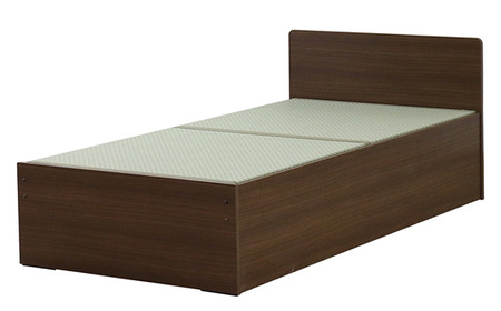 No.470-03 組み立て式　394-cl-migusa　日本製 セキスイMIGUSA畳使用 国内生産デザイン畳ベッド（セミダブル）【フレーム色：ダークブラウン（87）】【畳：グリーン（GR）】