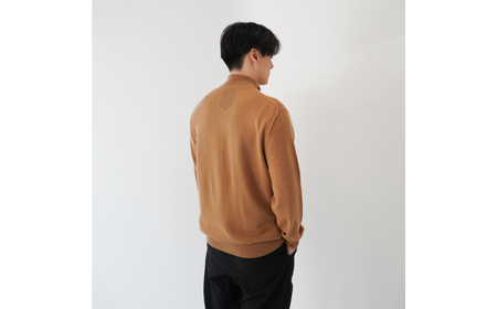 ベビーカシミヤ　フルジップ　メンズ　Mサイズ　【キャメル】 【178004-2】 ｶｼﾐﾔ 天然素材 ｾｰﾀｰ 服 国産 国内製造 ﾍﾞﾋﾞｰｶｼﾐﾔ