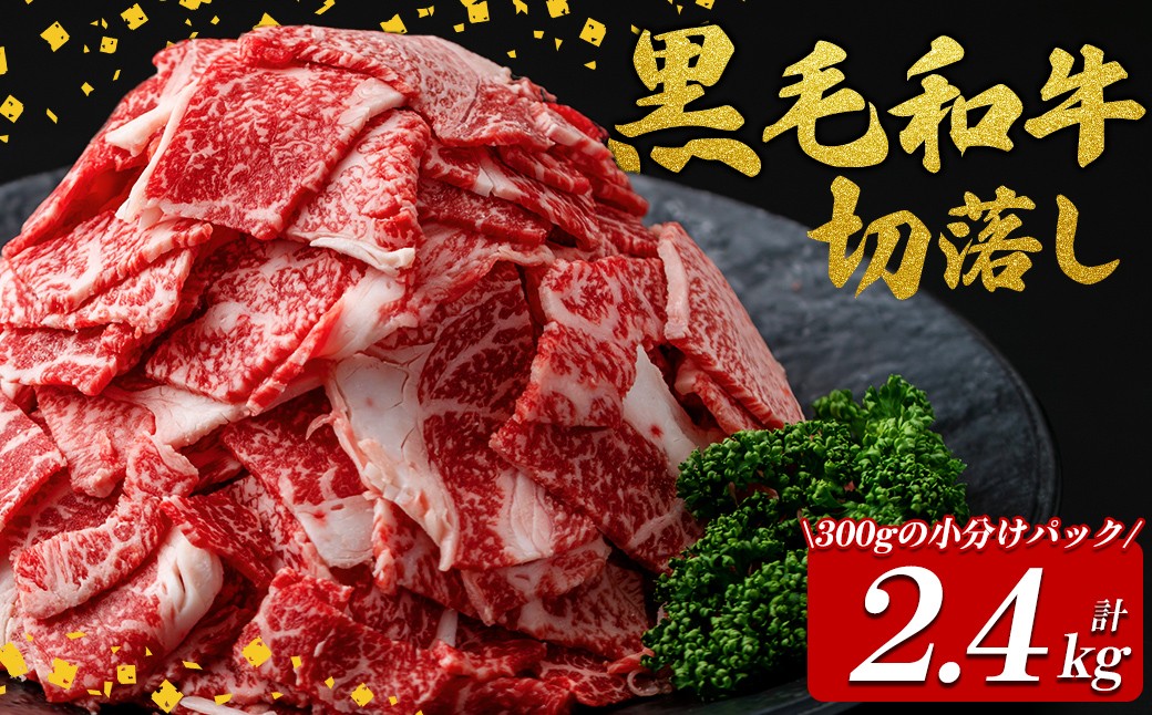
            国産黒毛和牛切落し計2.4kg（300g×8P） 牛肉 牛 切り落とし 切落し 小間切れ 小分け 真空パック 牛丼 カレー 肉じゃが 真空パック 黒毛和牛 b3-017
          