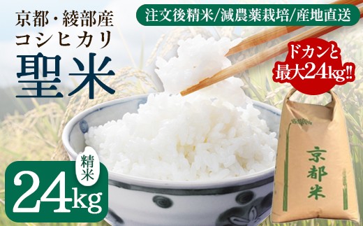 業務用 京都府産コシヒカリ 聖米 白米24kg | 米 お米 こしひかり 白米 精米 ごはん おこめ 国産 京都府 綾部市