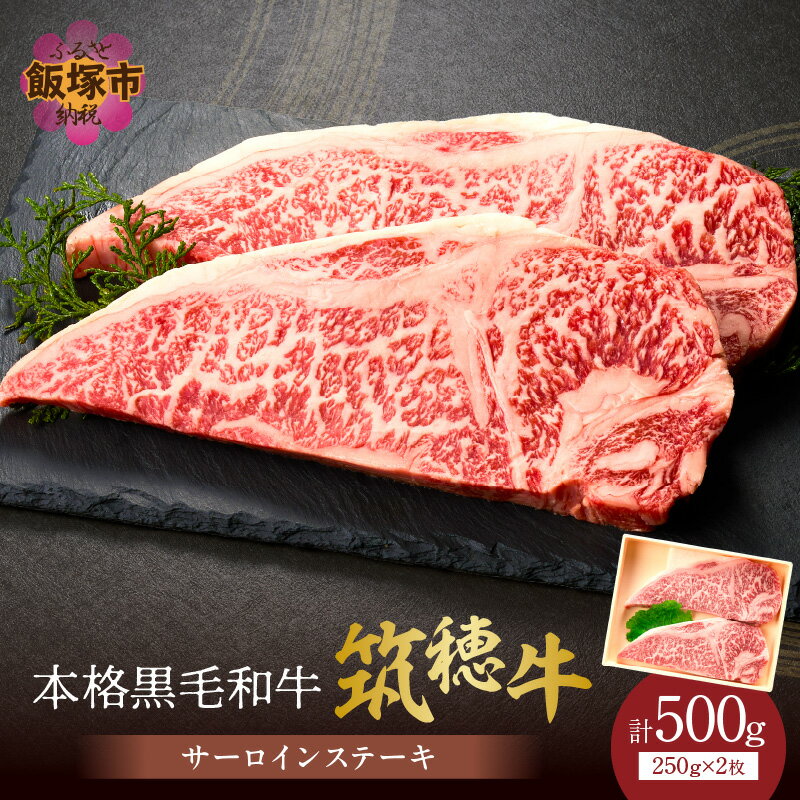 【ふるさと納税】森本牧場産 本格黒毛和牛 筑穂牛 サーロインステーキ 250g×2枚【E-099】