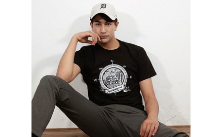 揖斐川町 マンホールTシャツ 黒 Lサイズ