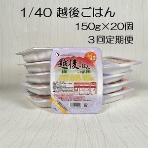 【たんぱく質調整食品】【3ヶ月定期便】 1/40 越後ごはん 150g×20個×3回 バイオテックジャパン 越後シリーズ 1V59047