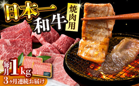 【3回定期便】 A4-A5 長崎和牛 焼肉用 (500g×2) 【株式会社 MEATPLUS】 焼肉 焼肉用 和牛焼肉 牛肉焼肉 焼肉 長崎和牛 [DBS038]