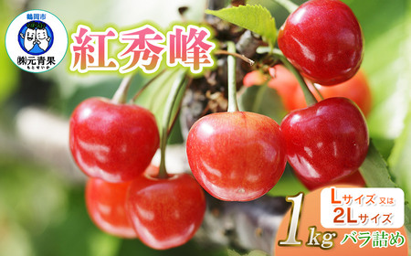 【令和8年産先行予約】 さくらんぼ 紅秀峰 (L又は2Lサイズ) 1kg バラ詰め 山形県鶴岡市産　株式会社 元青果