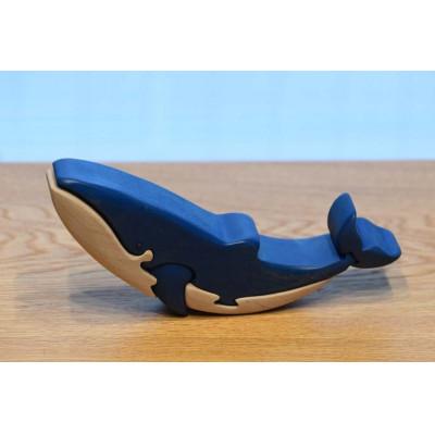 ふるさと納税 河内長野市 ブルーホエール(シロナガスクジラ)大きめサイズ 知育玩具 木製パズル |  | 01