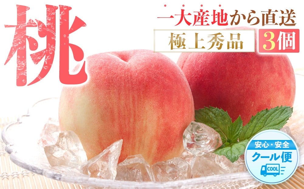 
            桃 極上秀品 食べきりやすい３個入 ［先行予約］［2026年6月下旬頃より順次発送］こだわり農家厳選！［KG1］
          