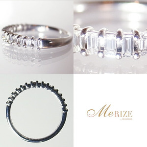 指輪 天然 ダイヤモンド 0.3ct ハーフ エタニティ SIクラス C_cileセシル【K18WG】r-164（KRP）M94-1413